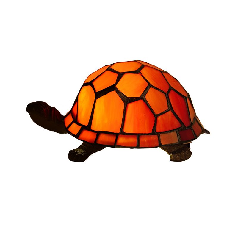 Turtle Shaped Nightstand Lamp Tiffany Style Stained Glass 1-Light Bedside Table Light