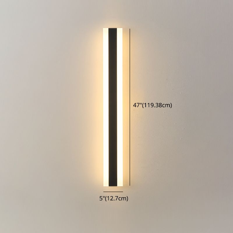Iluminación de pared led de metal moderna negra al aire libre de 1 luces de pared de 1 luces