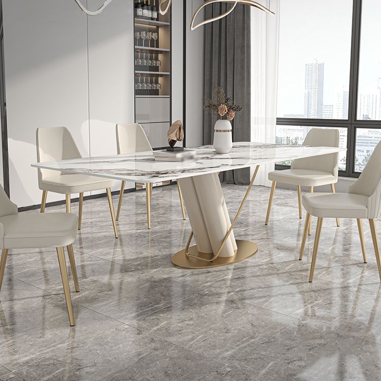 Luxury Sintered Stone Top Dining Set 1/2/5/6/7 Pieces Rectangle Kitchen Table with Chairs
