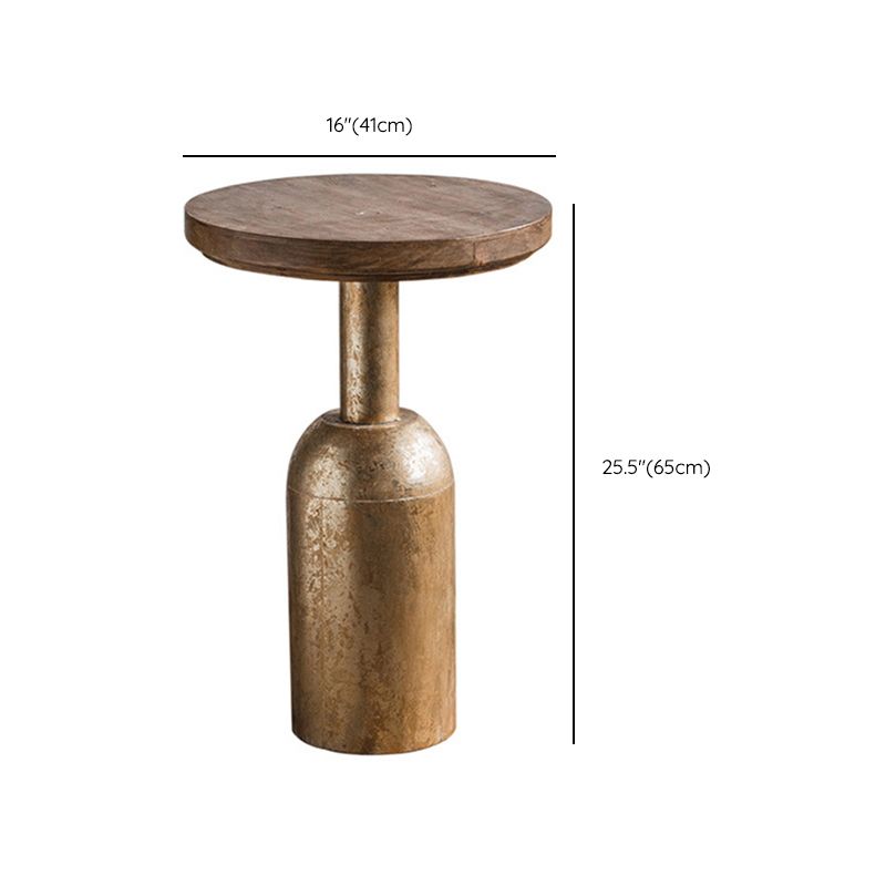 Round Pedestal Side Table French Rustic Side End Snack Table