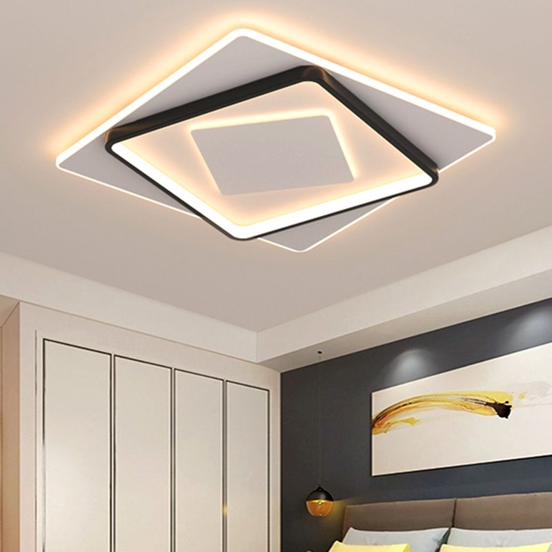 Nouveau Plafonnier LED encastré en acrylique moderne, carré, plafonnier avec 1 lumière