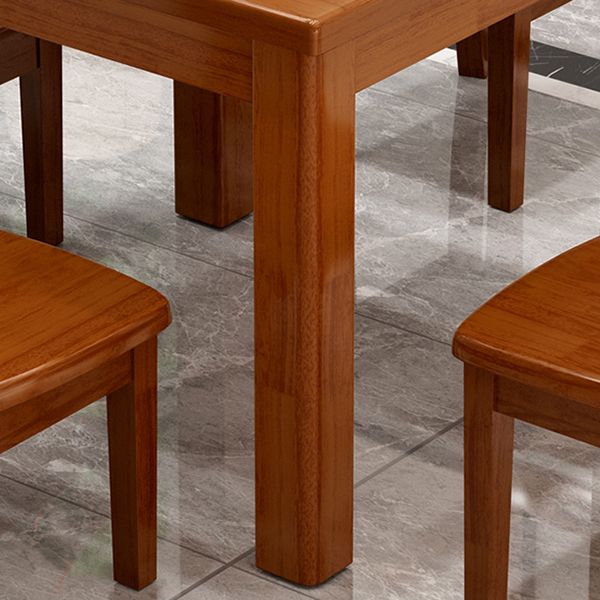 Modern Square Dinner Table Brown Solid Wood Tabletop for 2 Persons