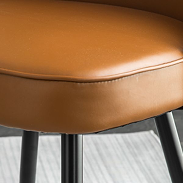 Contemporary Dining Chair Solid Back Chair with 4 Metal Legs for Home Use