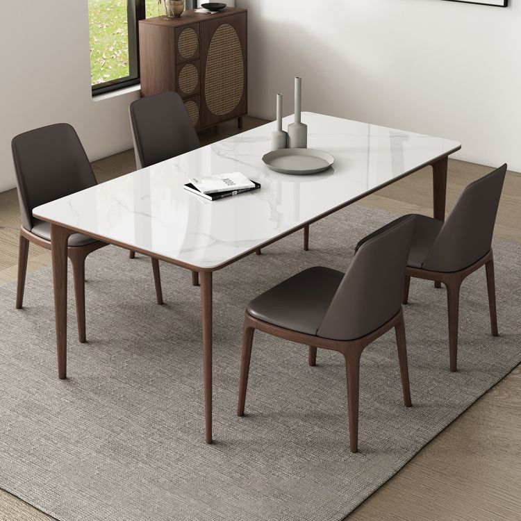 4 Legs Dining Site Table Midcentury Style Stone Dinette Table for Home Kitchen