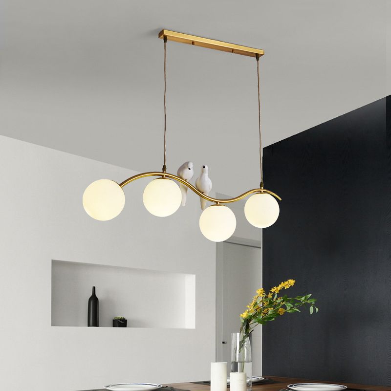Contemporary Kitchen Island Lighting Golden Ceiling Light for Foyer