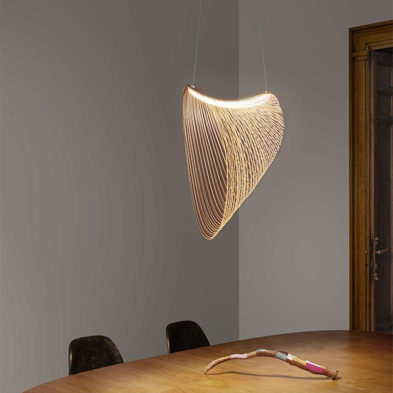 Tornado LED Pendant Lighting Designer Style Wooden Dining Room Hanging Lamp Fixture
