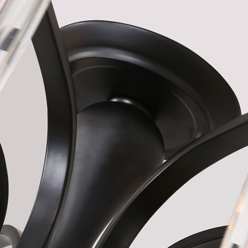 Contemporary Cylinder Flush Light Crystal Flush Mount Ceiling Fixture in Black