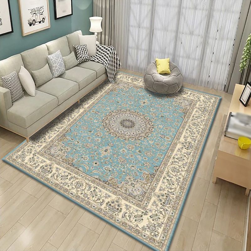 Vintage Carpet Traditional Polyester Rug Non-Slip Backing Indoor Rug for Living Room