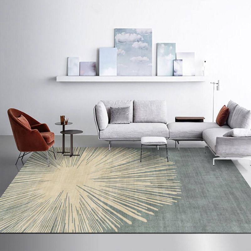 Dark Gray Striped Carpet Polyester Modern Carpet Washable Carpet for Home Decor