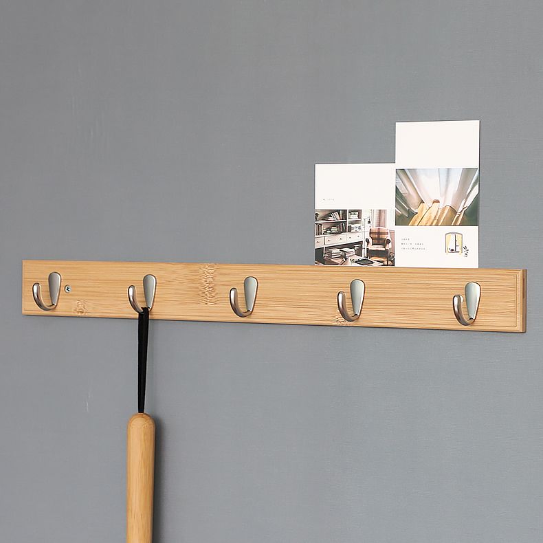 Modern Wood Coat Rack Wall-Mounted with Hooks Entry Hall Tree