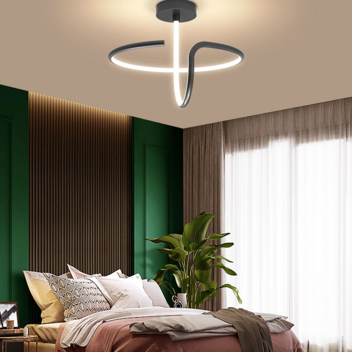 Linear Acrylique Flush Mount Modern Style 1-Light Ceiling Light Fixture for Bedroom