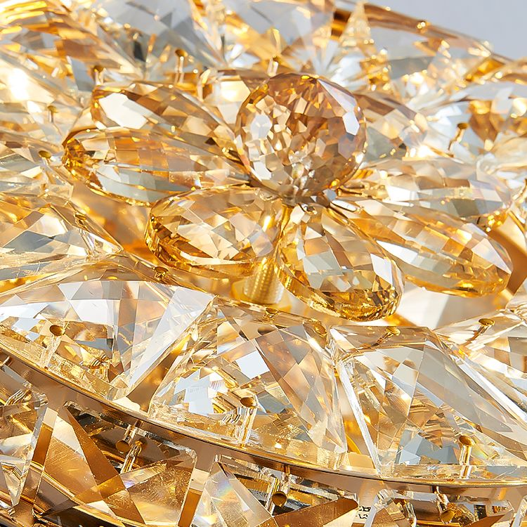 Contemporary K9 Crystal Flush Mount 1-Light Cylinder Flush Ceiling Light for Hallway