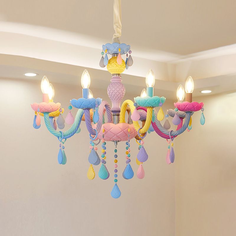 Nordic Style Macron Kroonluchter Multi Light Candle Hanger Verlichting voor de woonkamer