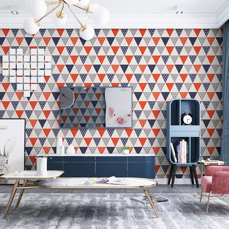 Plaster Contemporary Triangle Wallpaper 20.5"W x 33'L Non-Pasted Wall Decor