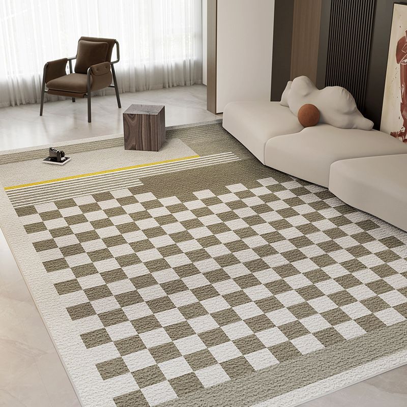 Simple Abstract Pattern Rug Polyester Indoor Rug Non-slip Carpet for Living Room and Bedroom