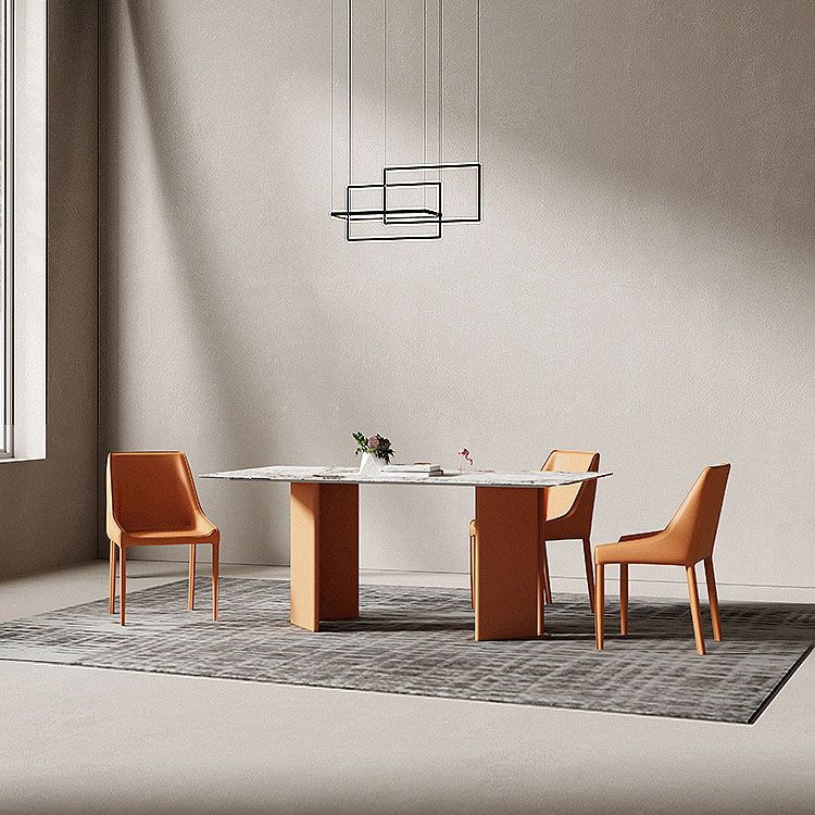 Modern Style Metal Dining Chair Leather Dining Room Chair for Home Use