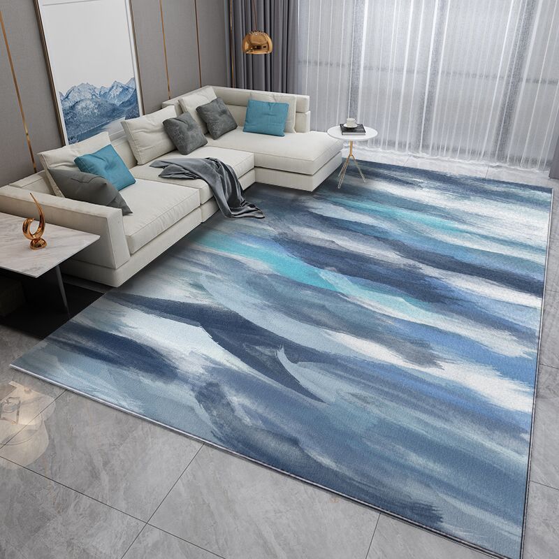 Watercolor Ink Abstract Carpet Simple Carpet Non-Slip Backing Rug for Living Room