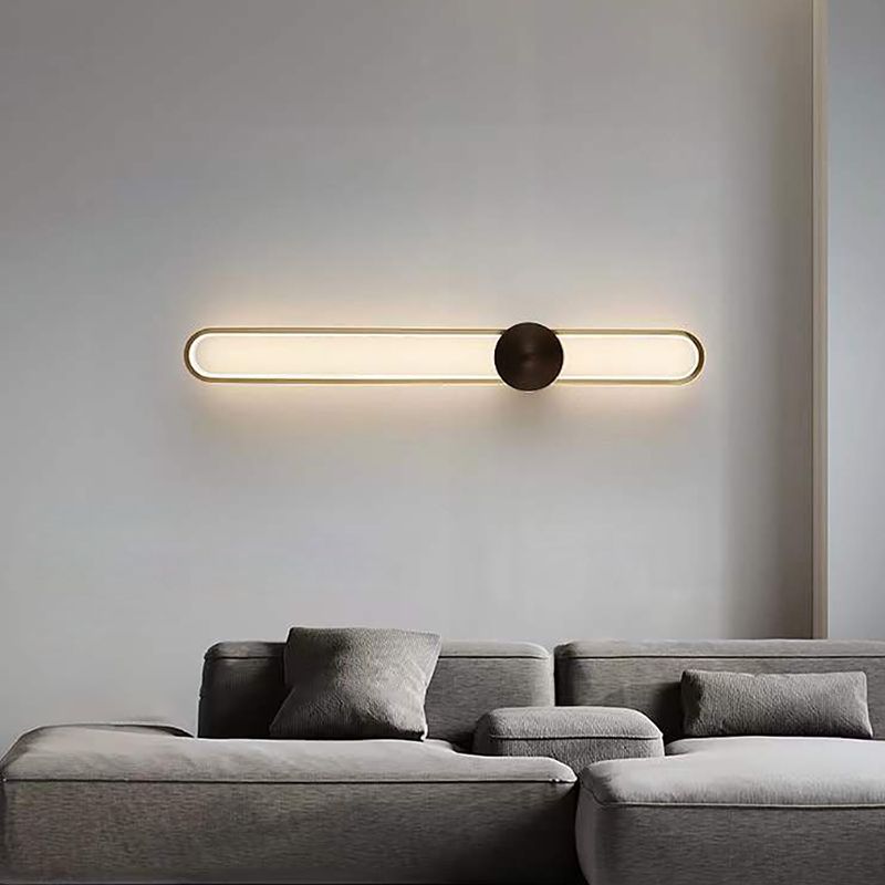 Metal Oval Shape Wall Mount Lighting Modern 1-Light Wall Mounted Light Fixture