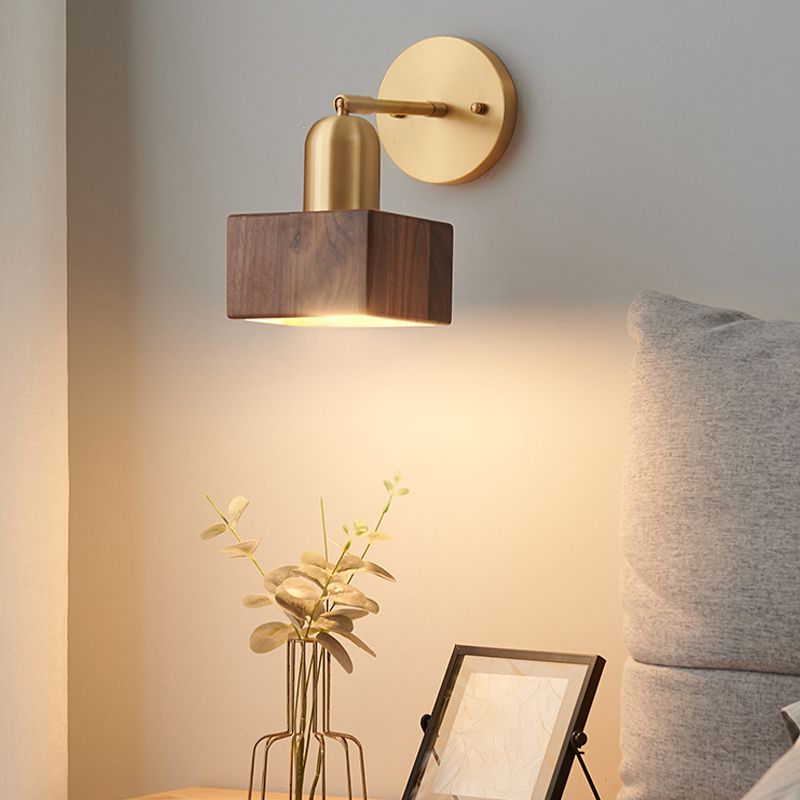 Luz de pared de madera de estilo de pared de estilo contemporáneo para el dormitorio