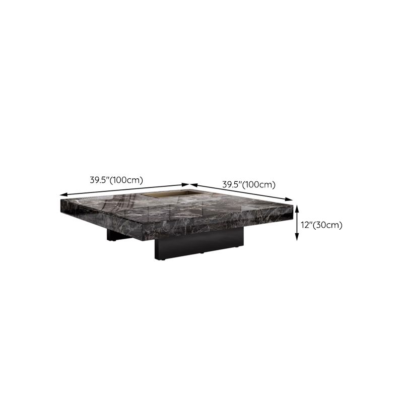 11"H Contemporary Coffee Table Black Slate Coffee Cocktail Table