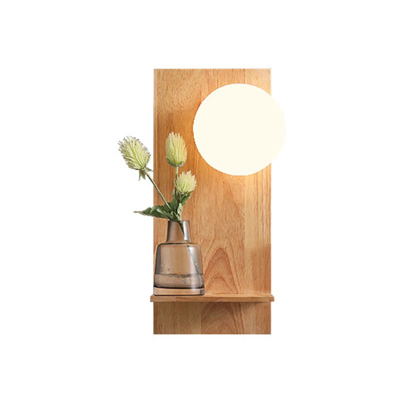 Wood Ball Sconce Light Modern 1 Light Wall Light Fixture in Brown(Decoration not Included)