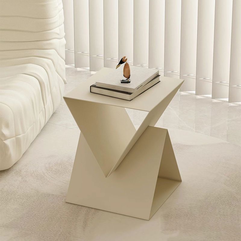 Modern 19.68" Tall End Table Metal Square Abstract Side Table