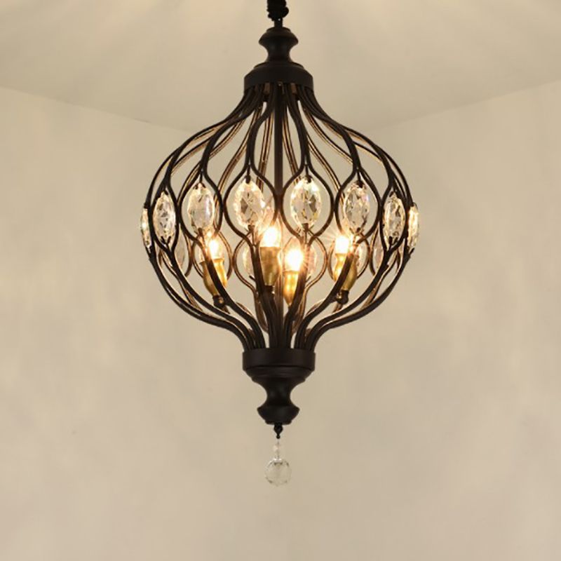 Lustre de style européen Light Crystal Metal Multi-Head Pendant Light pour le salon