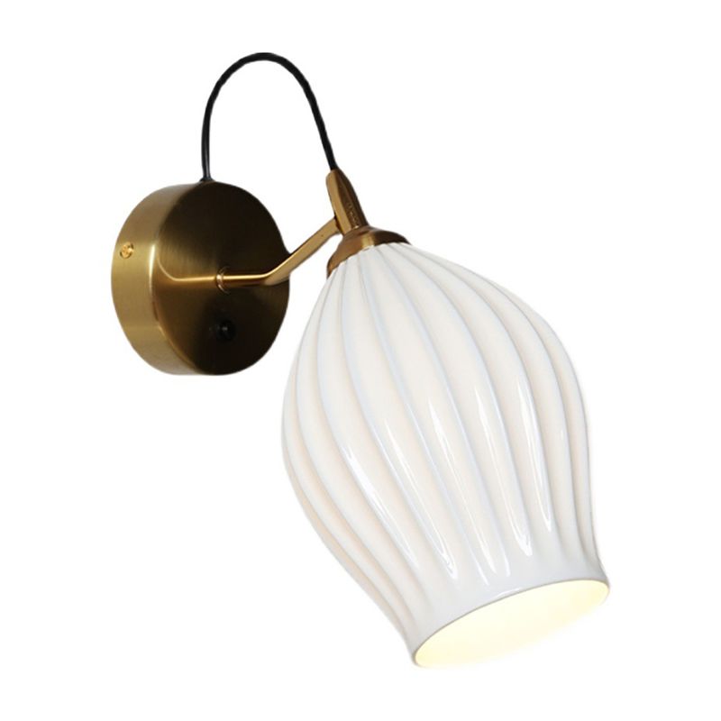 Modern Single Chrome/Golden Wall Mounted Sconce Shaded Wall Light