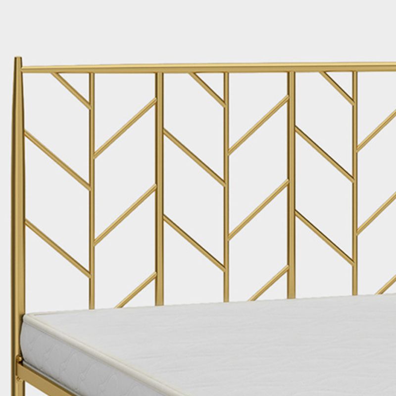 Glam Open-Frame Bed with Iron Rectangle Headboard and Legs Bed