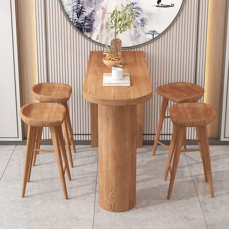 Industrial Style Wooden Bar Counter Table Dining Rectangle Table for Home