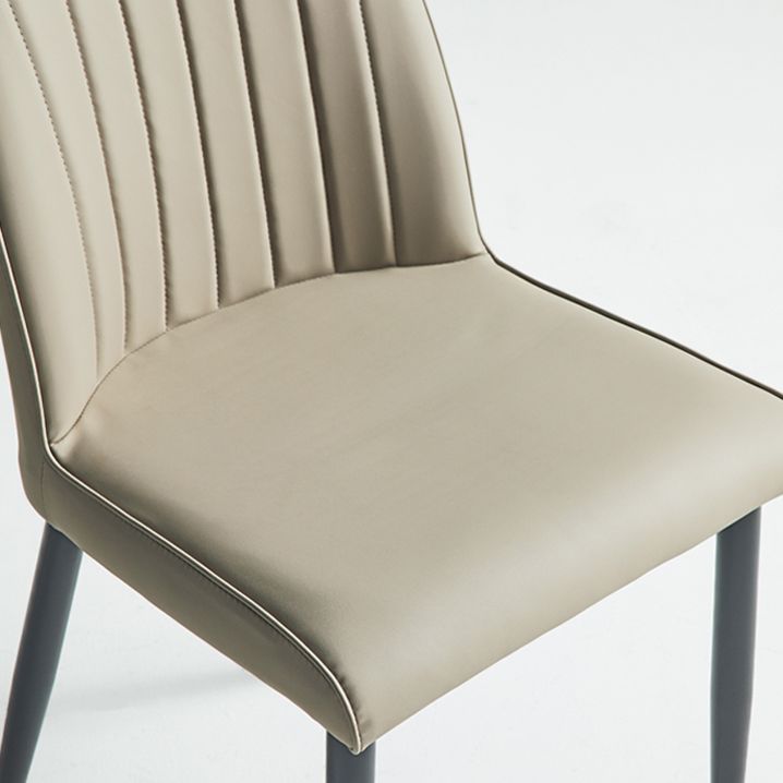 Chaise d'appoint de salle à manger rembourrée de style contemporain, sans accoudoirs, à dossier solide, pour usage domestique