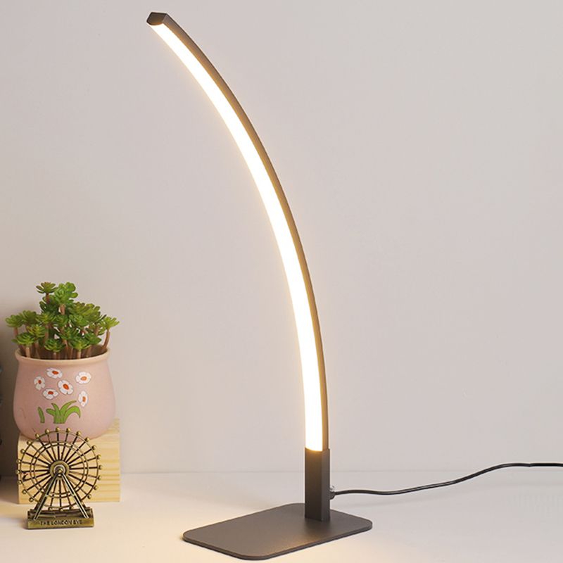 Linear Table Lamps Contemporary Metal Night Table Lamps with Acrylic Shade for Study Room