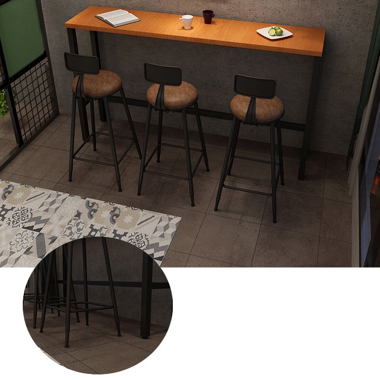 Industrial Rectangle Solid Wood Bar Table Set 1/3/4 Pieces Counter Table with High Stools