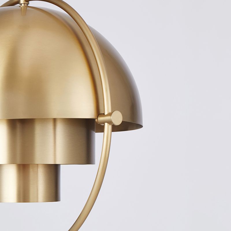 Lampada a sospensione a strati artistici moderni Lampada a sospensione in ferro elettroplate per sala da pranzo