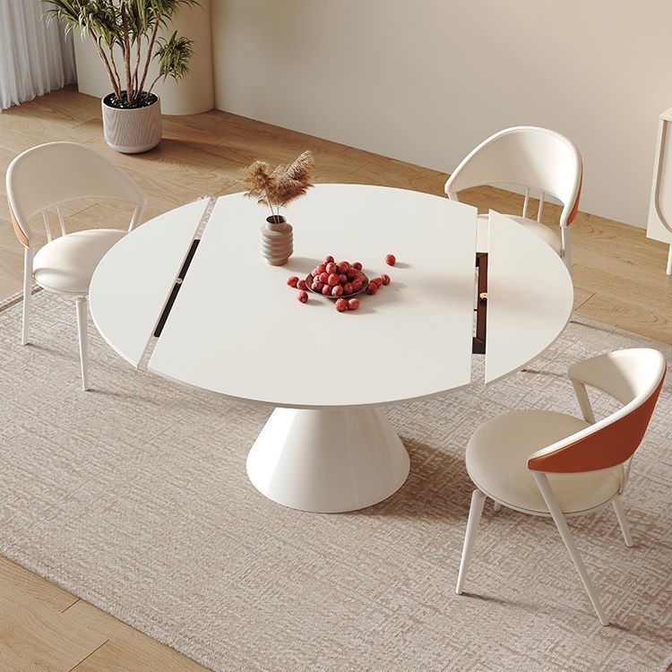 Contemporary Extendable Sintered Stone Top Dining Table with Chairs