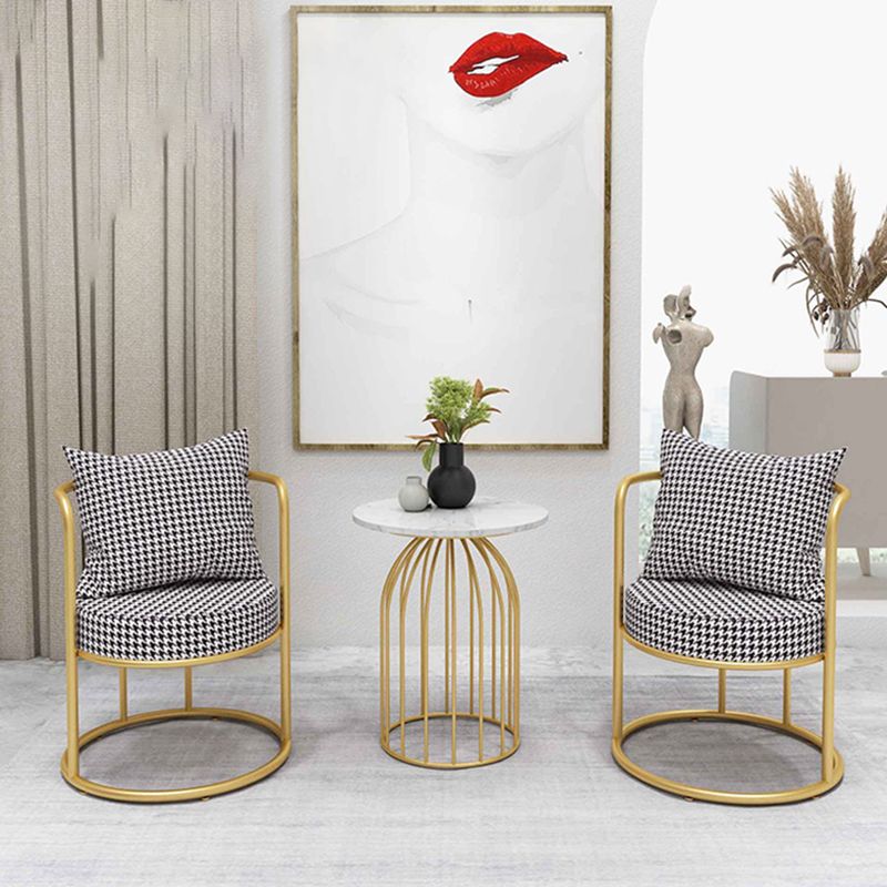 Glam Metal Dining Room Chair Open Back Dining Side Chair for Restaurant Use