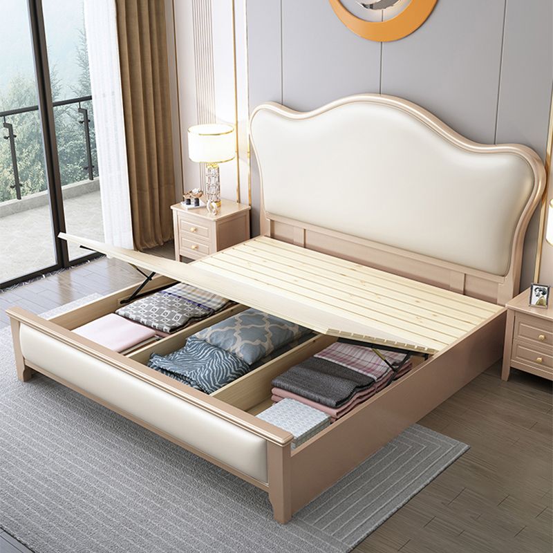 Modern Wood and Upholstered Standard Bed 57.5" Tall Panel Bed