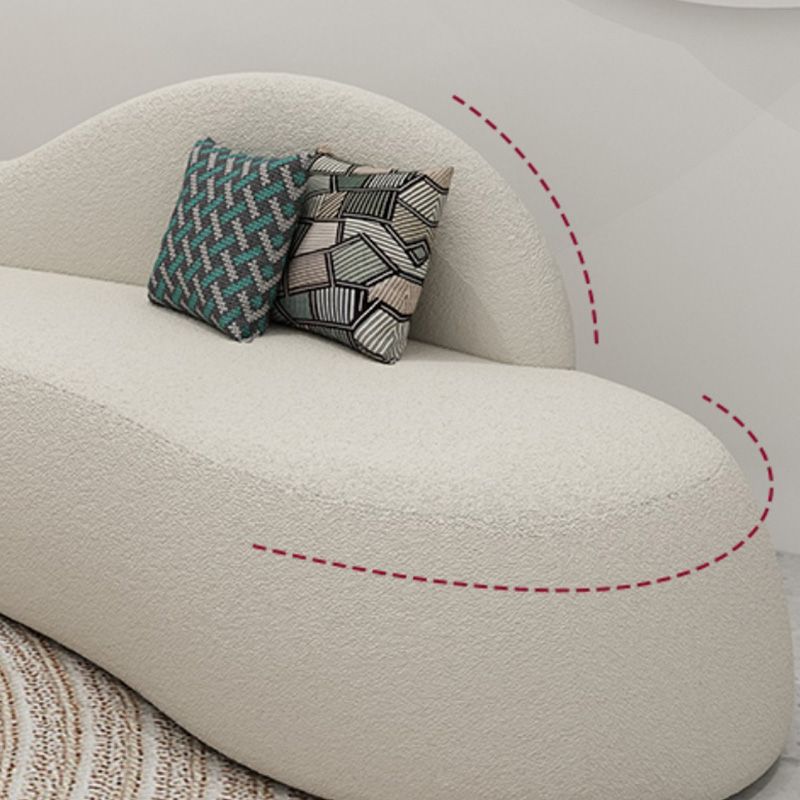 39" Wide Contemporary Sofa Fabric Armless White Stationary Seating