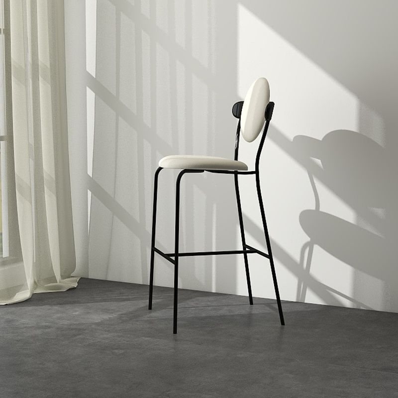 White Upholstered Stools for Small Places Industrial Indoor Bar Stools