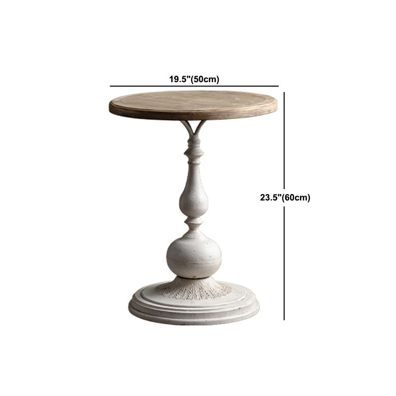 French Country Distressed Cocktail Table Wooden Pedestal Coffee Table for Living Room