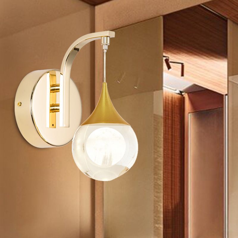 Lámpara de montaje de pared LED de oro Lucina de apliques de pared de la pared retro del cristal para sala de estar