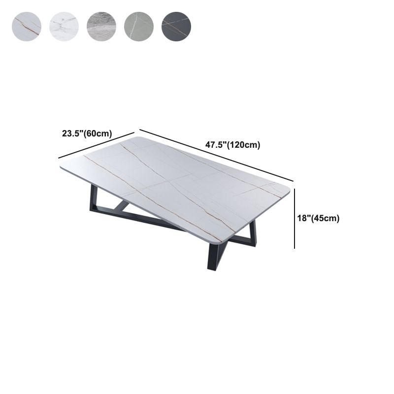 Slate Coffee Table Rectangular Open Shelf Minimalist Coffee Table