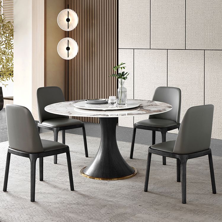 Modern Dining Set 1/4/5 Pieces Solid Wood Pedestal Dining Table with Chairs