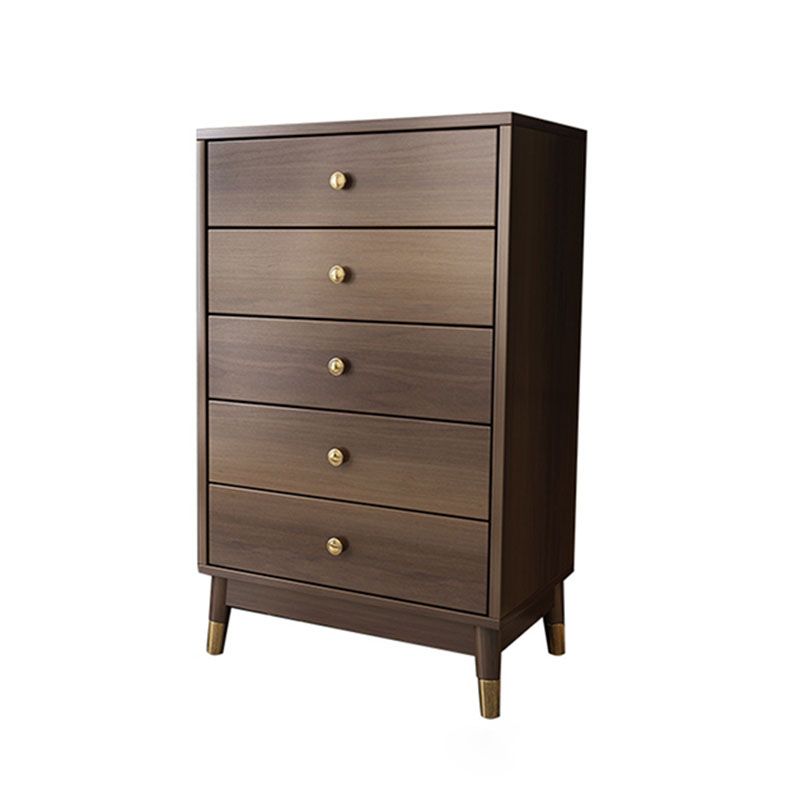 Glam Vertical Storage Chest Bedroom Wooden Chest with Drawers