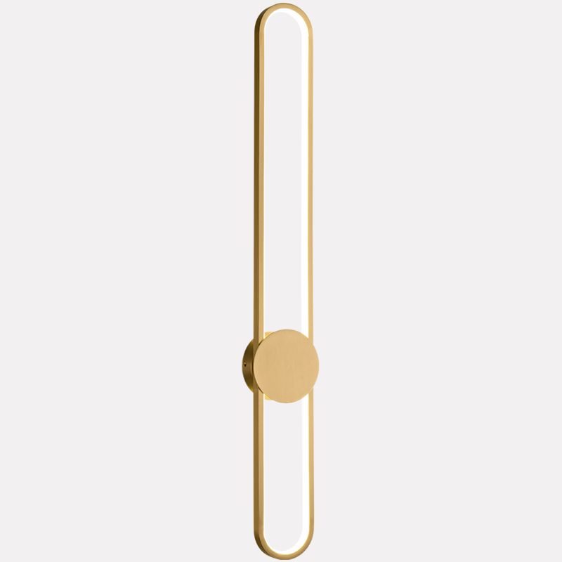 Nordic Style Brass Wall Light Linear Single Light LED Wall Sconce for Living Room