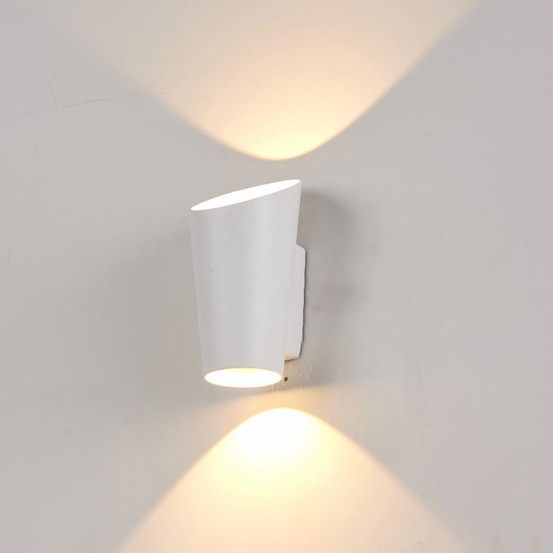 Modern Style Cylinder Shade Wall Lamp Metal 2 Light Sconces for Outdoor