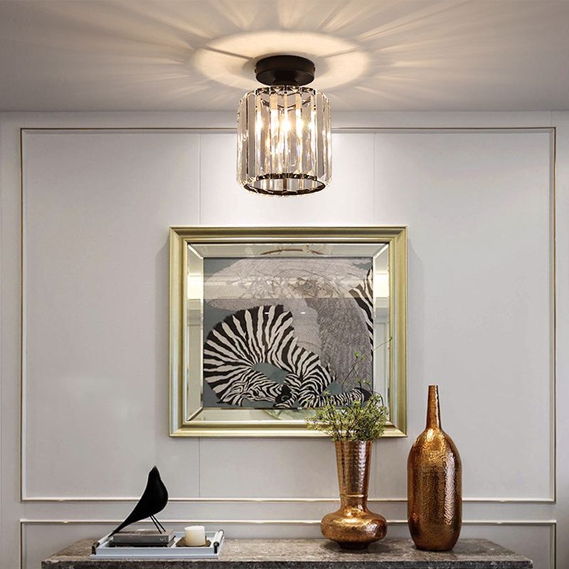 Crystal Geometric Flush Mount Light Modern Style 1 Light Flush Ceiling Light Fixtures
