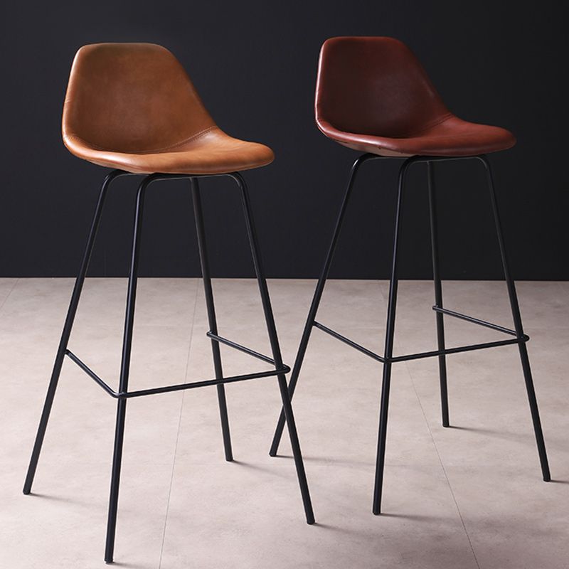 Contemporary Style Bar-stool Bucket Bar Stool with Metal Legs for Home