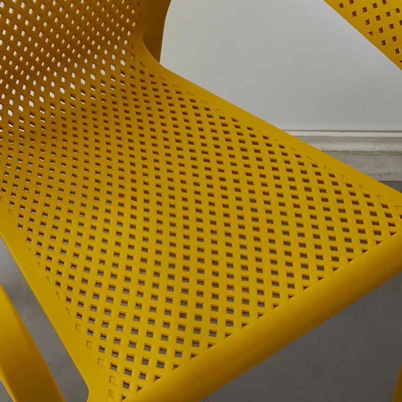 Modern Style Plastic Dining Armchair Open Back Stackable Dining Arm Chair