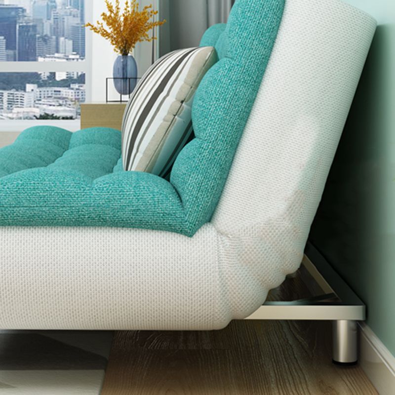 74.80" W √ó 33.46" D √ó 35.43" H Linen Biscuit Back Armless Sofa with Storage